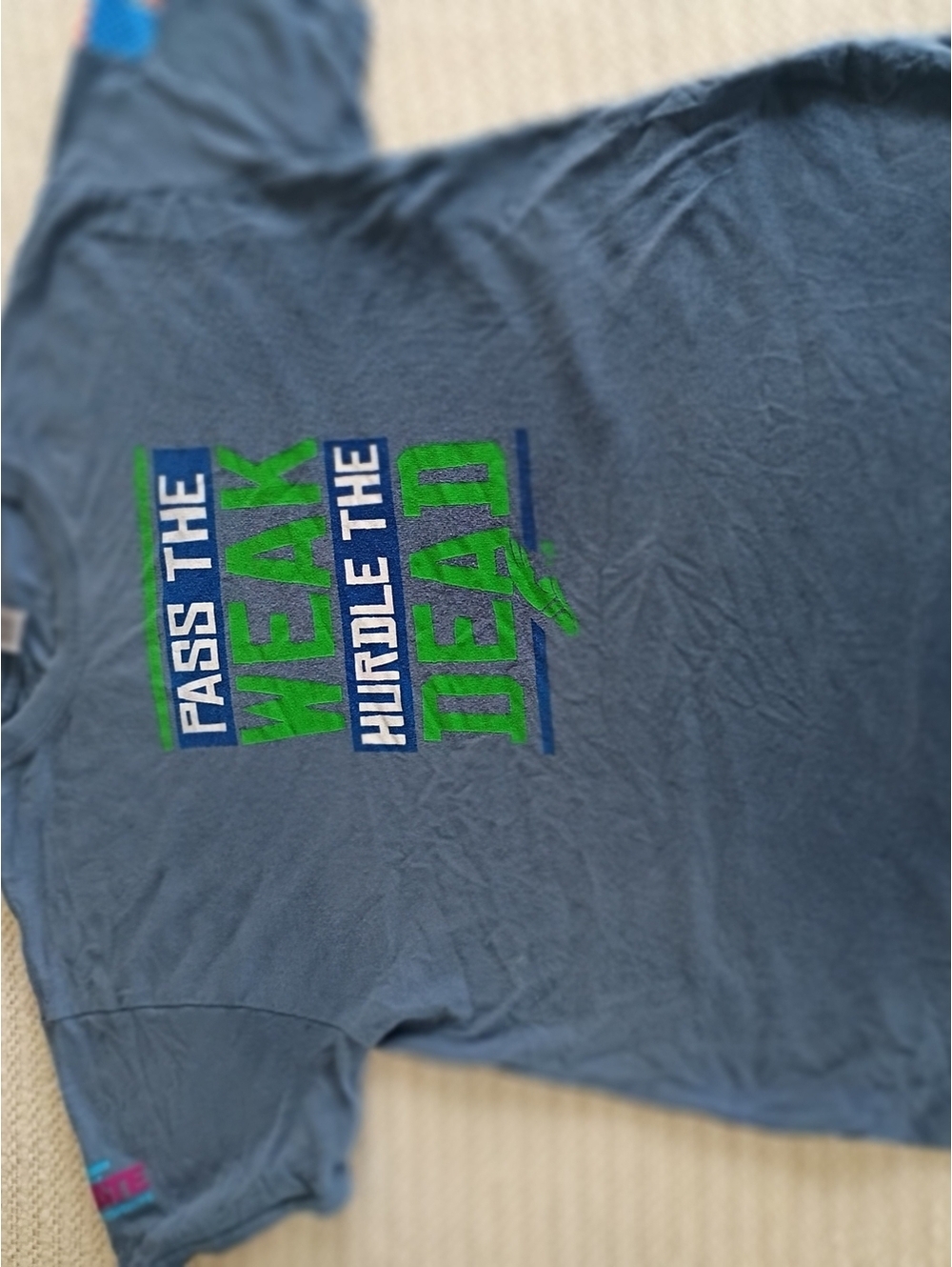 Gildan Blue Graphic T-Shirt Size M with Motivational Text